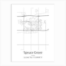 Spruce Grove,Canada Minimalist Map Art Print