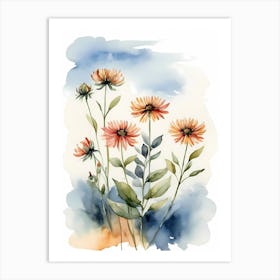 Flowers Watercolor Painting (12) Art Print