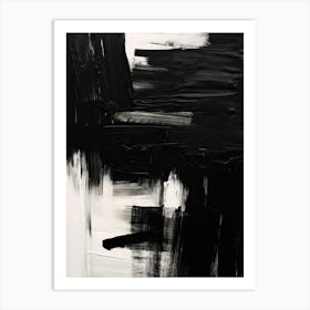 Black Art Brush Strokes 1 Art Print