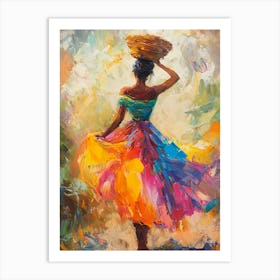 Woman With A Basket 1 Art Print