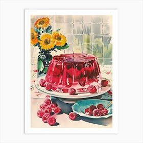 Rasperry Jelly Vintage Cookbook Illustration 2 Art Print