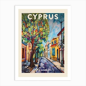 Nicosia Cyprus 3 Fauvist Painting Travel Poster Art Print
