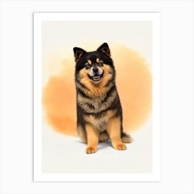 Finnish Lapphund Illustration Dog Art Print