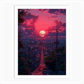 Sunset In A City 1 Art Print