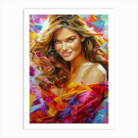 Girl In A Colorful Dress Art Print