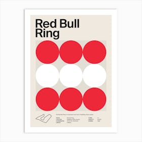 Mid Century Red Bull Ring F1 Art Print