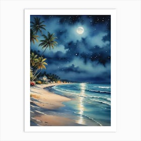 Sunset at The Beach Art Print