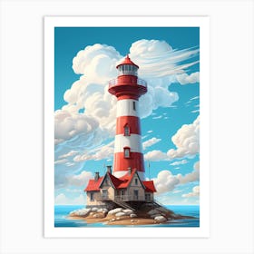 Lighthouse On The Island Art Print