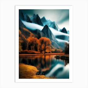 Mountain Lake In Autumn Art Print