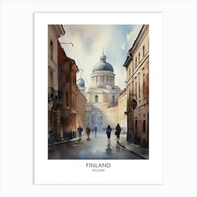 Helsinki, Finland 1 Watercolor Travel Poster Art Print