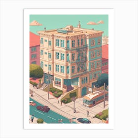 San Francisco California United States Travel Illustration 4 Art Print