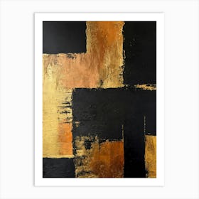 Abstract Black And Gold Painting Art Print