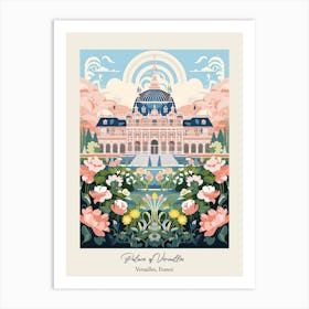 Palace Of Versailles   Versailles, France   Cute Botanical Illustration Travel 1 Poster Art Print