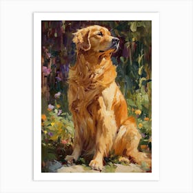 Golden Retriever Acrylic Painting 1 Art Print