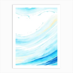 Blue Ocean Wave Watercolor Vertical Composition 53 Art Print