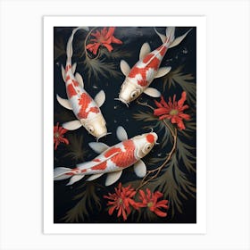 Koi Fish Japanese Style Illustration 3 Art Print