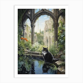 Cat In Medieval Monastery 3 Art Print