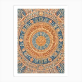 Kaleidoscope Sun Wheel Art Print