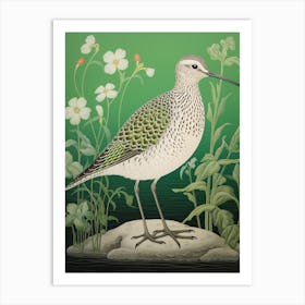 Ohara Koson Inspired Bird Painting Dunlin 3 Art Print