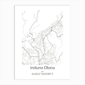 Induno Olona,Italy Minimalist Map Art Print