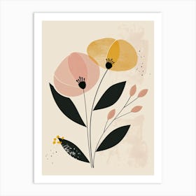 Boston Flower Market Boho Minimalist Style 1 Art Print