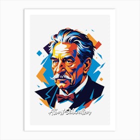 Albert Schweitzer Portrait WPAP Pop Art Art Print