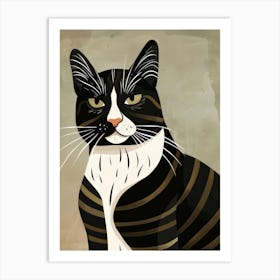 Black And White Cat 29 Art Print