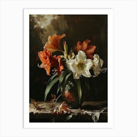 Baroque Floral Still Life Amaryllis 6 Art Print