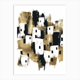 Gold And Black Abstract Painting 59 Art Print