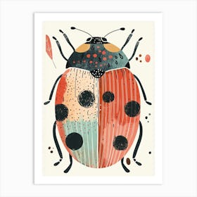 Colourful Insect Illustration Ladybug 24 Art Print