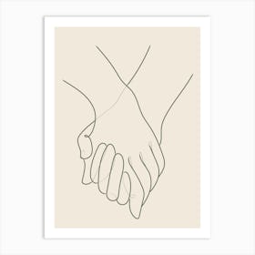 Holding hands Line Art Poster_2455582 Art Print