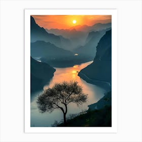 Sunset In The Mountains 67 Art Print