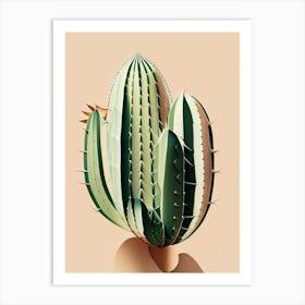 Nopal Cactus Neutral Abstract 2 Art Print