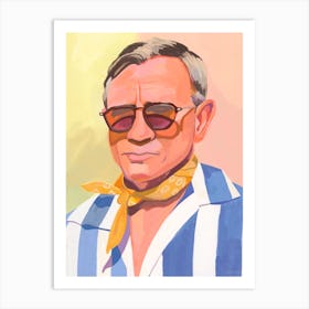 Daniel Craig in Stripes Art Print