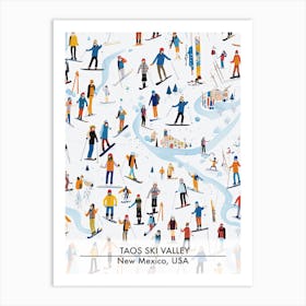 Taos Ski Valley   New Mexico Usa, Ski Resort Poster Illustration 2 Art Print