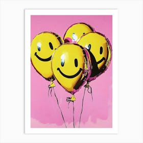 Smiley Balloons Art Print