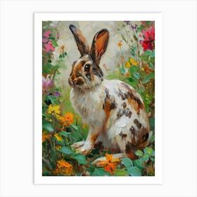 English Spot Rabbit Painting 2 Art Print