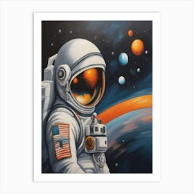 Astronaut In Space Art Print