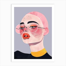 Girl With Glasses 11 Art Print