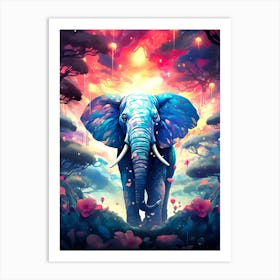 Elephant In The Forest Art Print