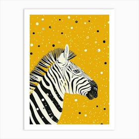 Yellow Zebra 2 Art Print