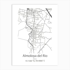 Almoloya De Alquisiras,Mexico Minimalist Map Art Print