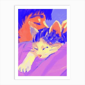 Cat Hug Art Print