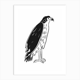 B&W Hawk Art Print