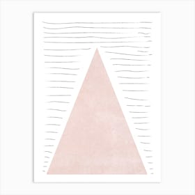 Mountains Lines Pink Cotton Abstract Art Print