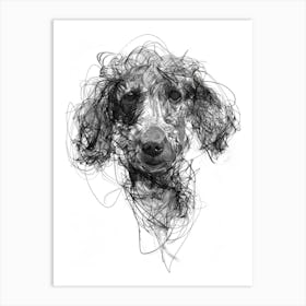 Poodle Dog Charcoal Line 1 Art Print