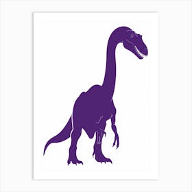 Purple Dinosaur Silhouette 1 Art Print
