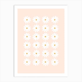 Pink Daisy Rows Art Print