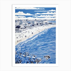 A Screen Print Of Brighton Beach Australia 1 Art Print