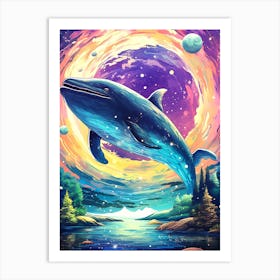 Whale In Space Art Print